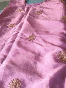Lavender Embroidered Satin Kurta
