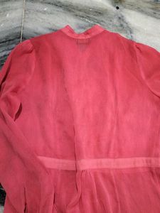 Coral Ruffle Blouse