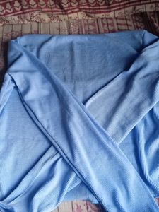 Blue Square Neck Top