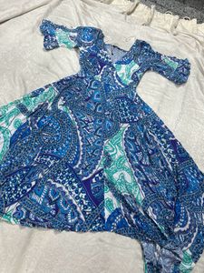 V NECK INDOWESTERN FLARE DRESS [NEW]