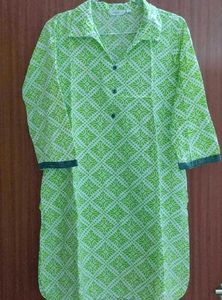Max Green Printed Kurti