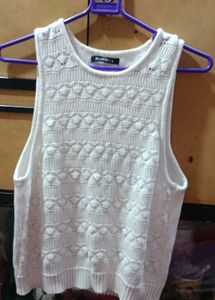 White Knit Tank Top