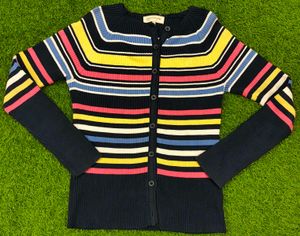 Imported Striped Knit Cardigan
