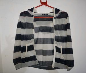 Striped Zip-Up Hoodie