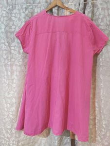Pink Cotton Flowy Dress