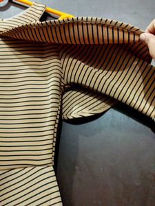 Striped Cold Shoulder Dress For Women