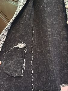 New Black And White Woven Woollen Cardigan