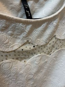White Textured Sleeveless Top