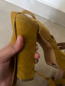 Yellow Tie Up 5inches Heels