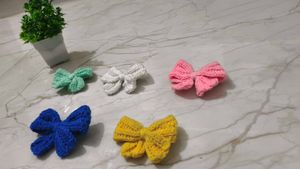 Handmade Crochet Hair Clips - Set Of 5