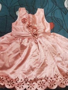 Pink Dress For 3-4 Years Girls