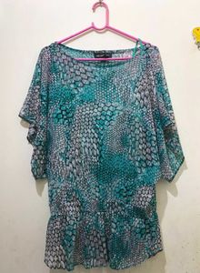 Stylish Sheer Print Top