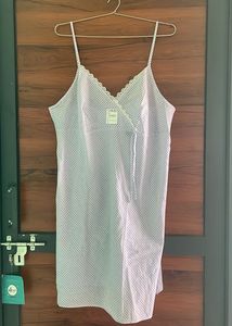 Blue Gingham Lace Trim Sleep Dress