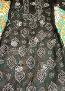 Black &amp; White Embroidered Kurti