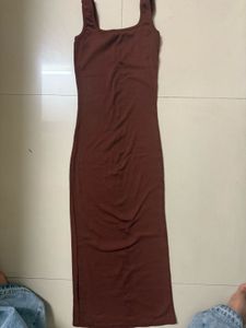 Brown Bodycon Midi Dress