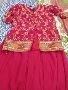 Pink Embroidered Palazzo Set