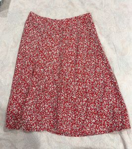 Slit Printed Floral Skirt, M/L size