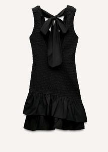 Zara Black Smocked Mini Dress