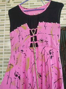 Pink &amp; Black Daily Wear Dress