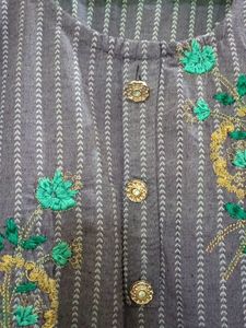 Striped Embroidered Top