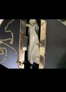 Women Diamond Shape Marble Clutch(Detachable Strap