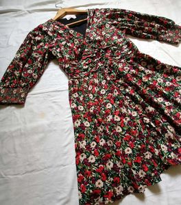 Unused Black Floral Dress