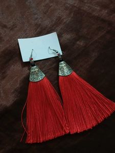 Red Tassel Earrings