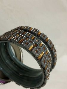 Sparkly Silver &amp; Gold Bangle Set