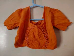 Orange Blouse - Women's Ethnic Top