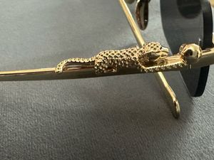 Rimless Sunglasses with Gold Jaguar Detail