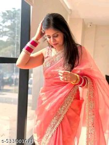 New Partywear Saree Attached With Blouse