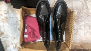 Black Patent Leather Ankle Boots