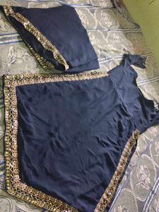 Navy Blue Embellished Salwar Kameez