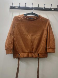 Brown 3/4 Sleeve Pullover