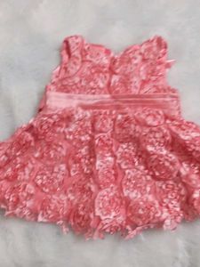Pink Floral Applique Dress