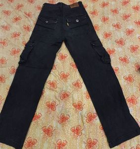 Y2k Black Denim Cargo Pants