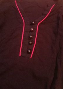 Black Tunic with Pink Trim