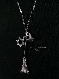 Witch's hat/broom Charm Necklace