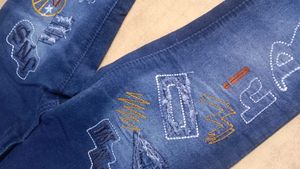 Embroidered Denim Jeans