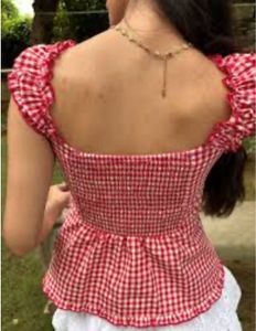 Red Gingham Bambi  Top