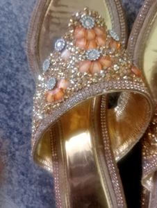 Beautiful Party Wear Golden  Colour Heel