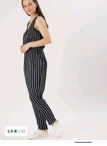 Blue Striped Sleeveless Jumpsuit✨