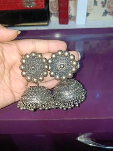 Oxidized Jhumka Earrings