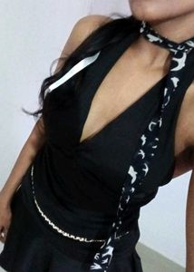 Black V Neck Dress