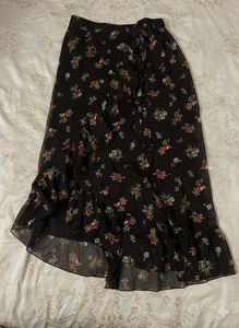 Floral Ruffle midi Skirt