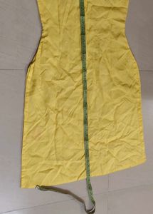 Yellow Embroidered sleeveless kashmiri work kurta