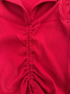 Red Ribbed Tank Top