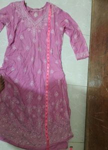 Pink Embroidered Kurta