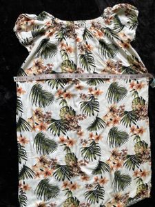 Tropical Floral Off-Shoulder Short Dress