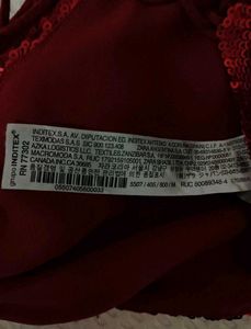 Zara Red Sequine Crop Top